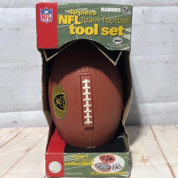Raiders Nfl Team Football Tool Set 40 Piece Vintage Rare - Picture 1 of 15